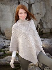 Aran Crafts - cape eller poncho i 100 % merinoull