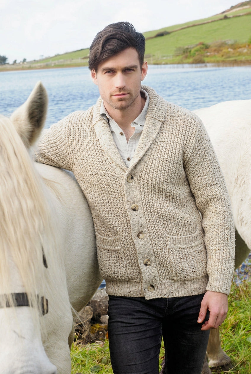 Aran Crafts - stickad Cardigan i merinoull