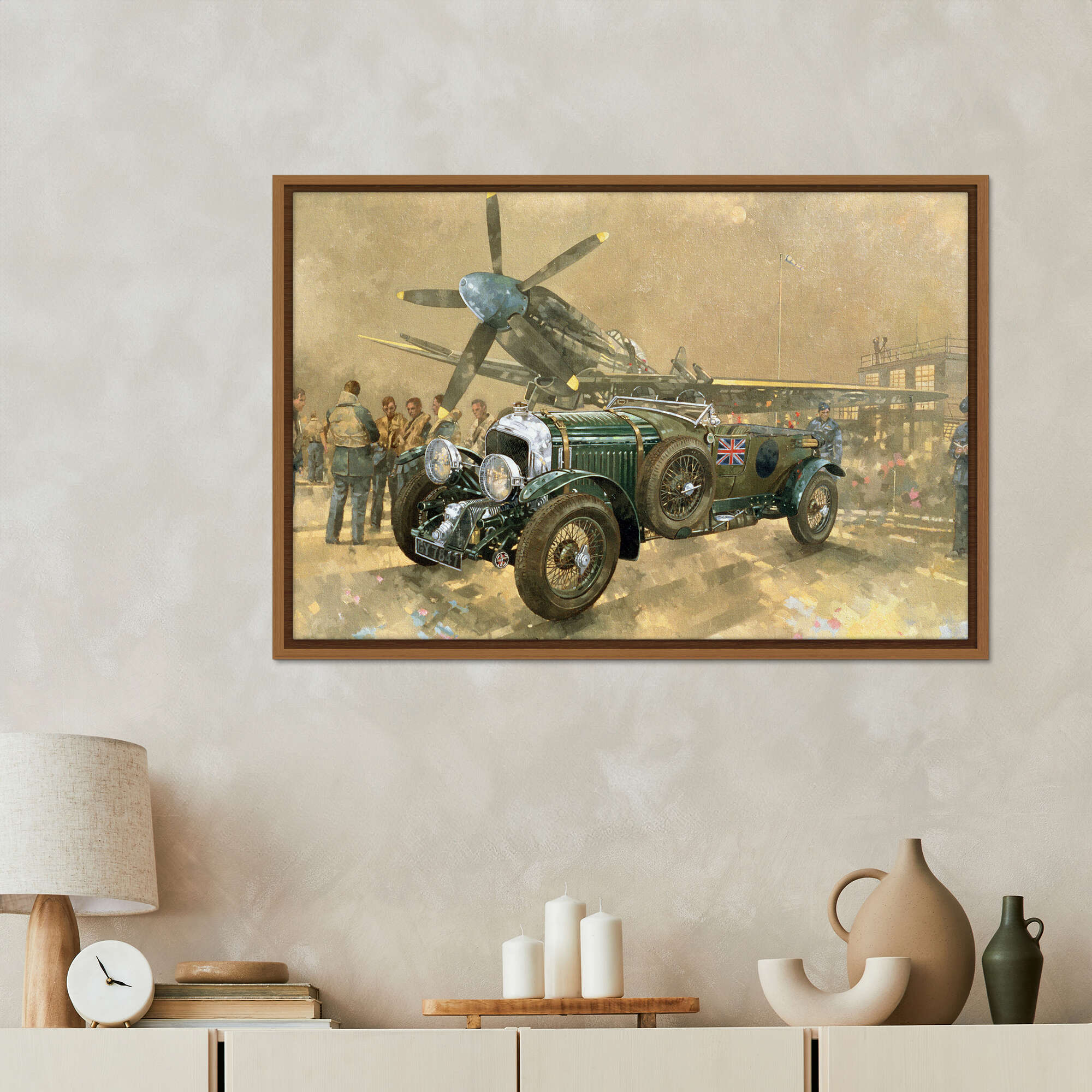 British Classics - konsttryck på canvasduk Bentley & Spitfire