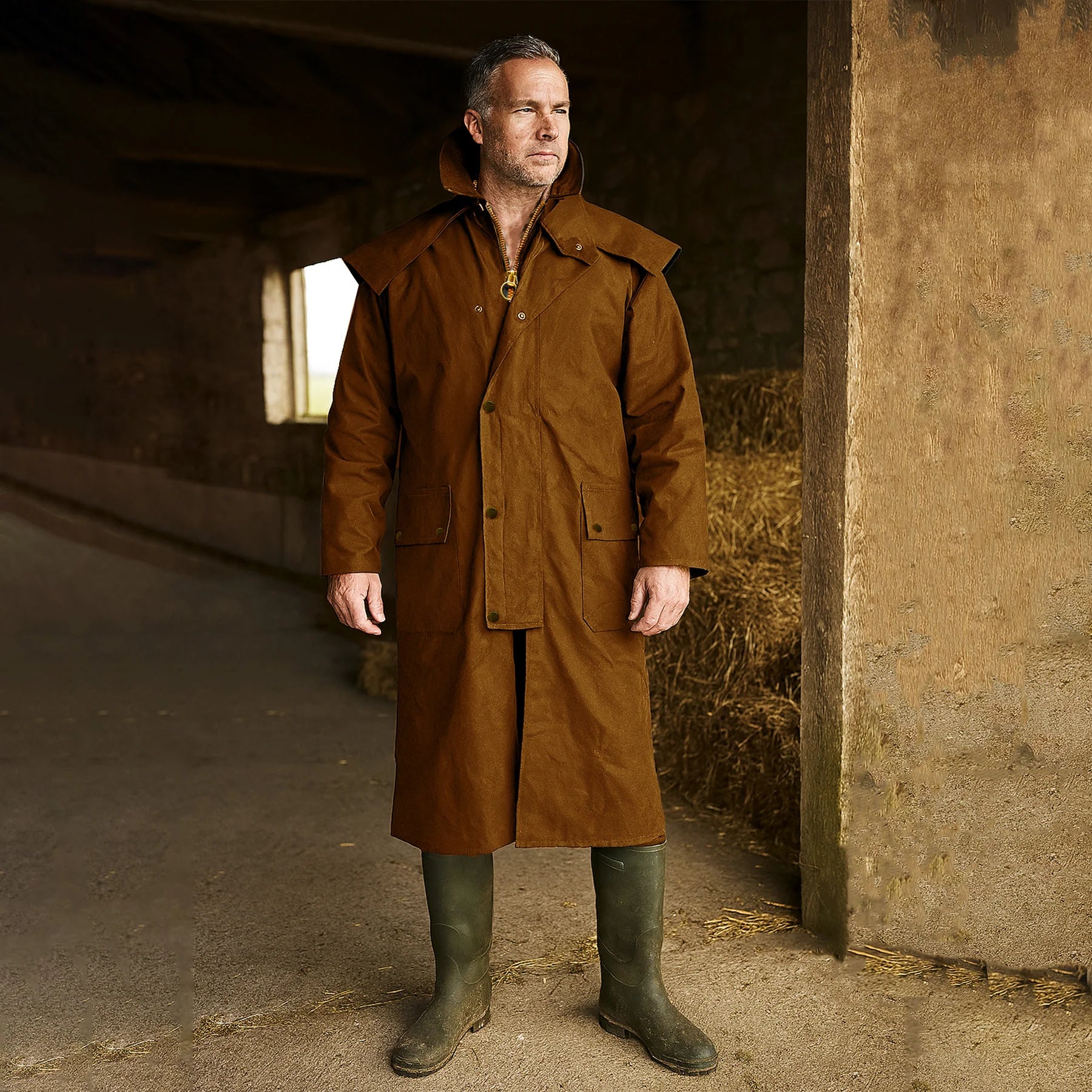 Stockman Coat - lång oljerock