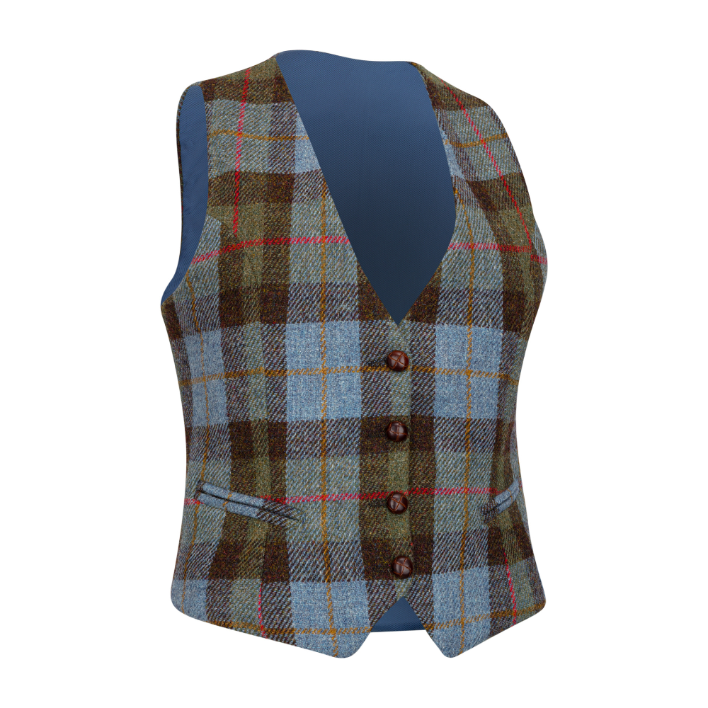 Walker and Hawkes – Harris Tweed Brayton damväst Sky Blue
