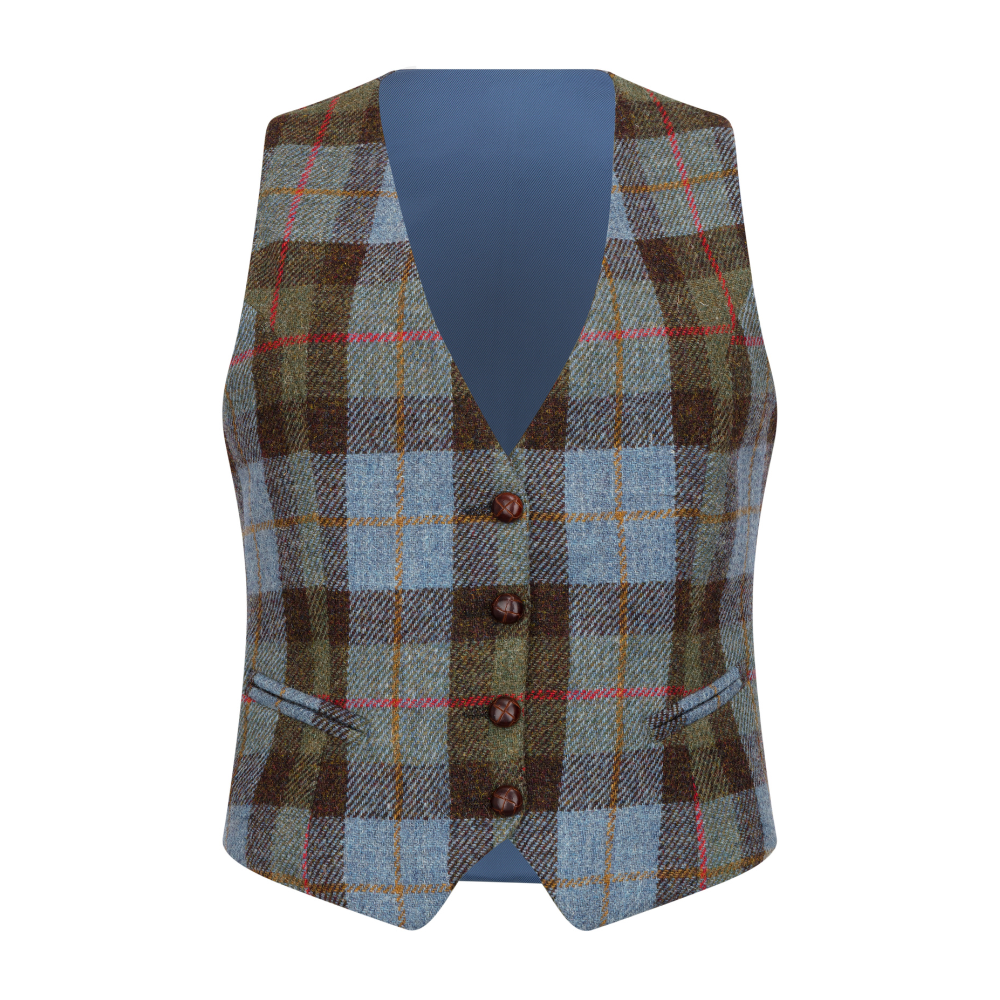 Walker and Hawkes – Harris Tweed Brayton damväst Sky Blue