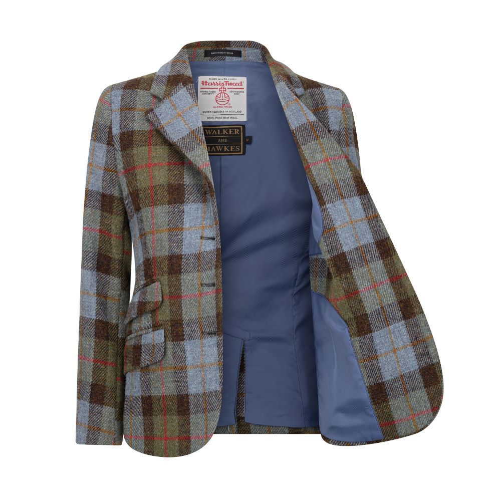 Walker and Hawkes – Harris Tweed Featherstone damkavaj Sky Blue