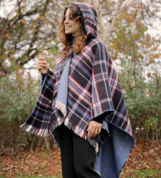 Glen Appin - poncho Blue Tartan