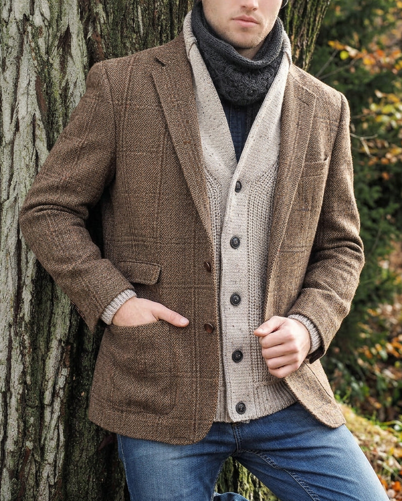 Aran Crafts - stickad Cardigan i merinoull