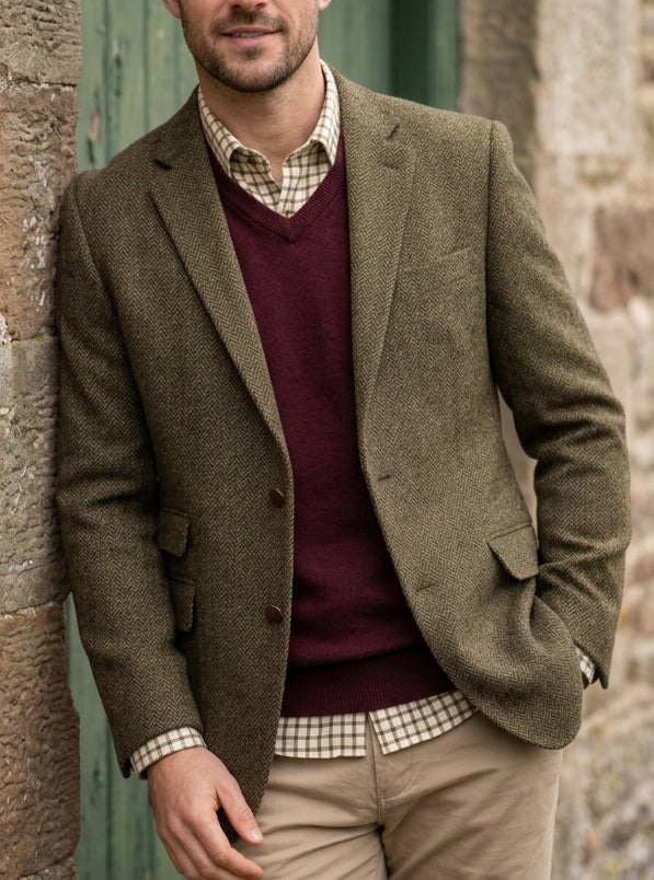 Hoggs of Fife Stirling - V-ringad pullover NY FÄRG!