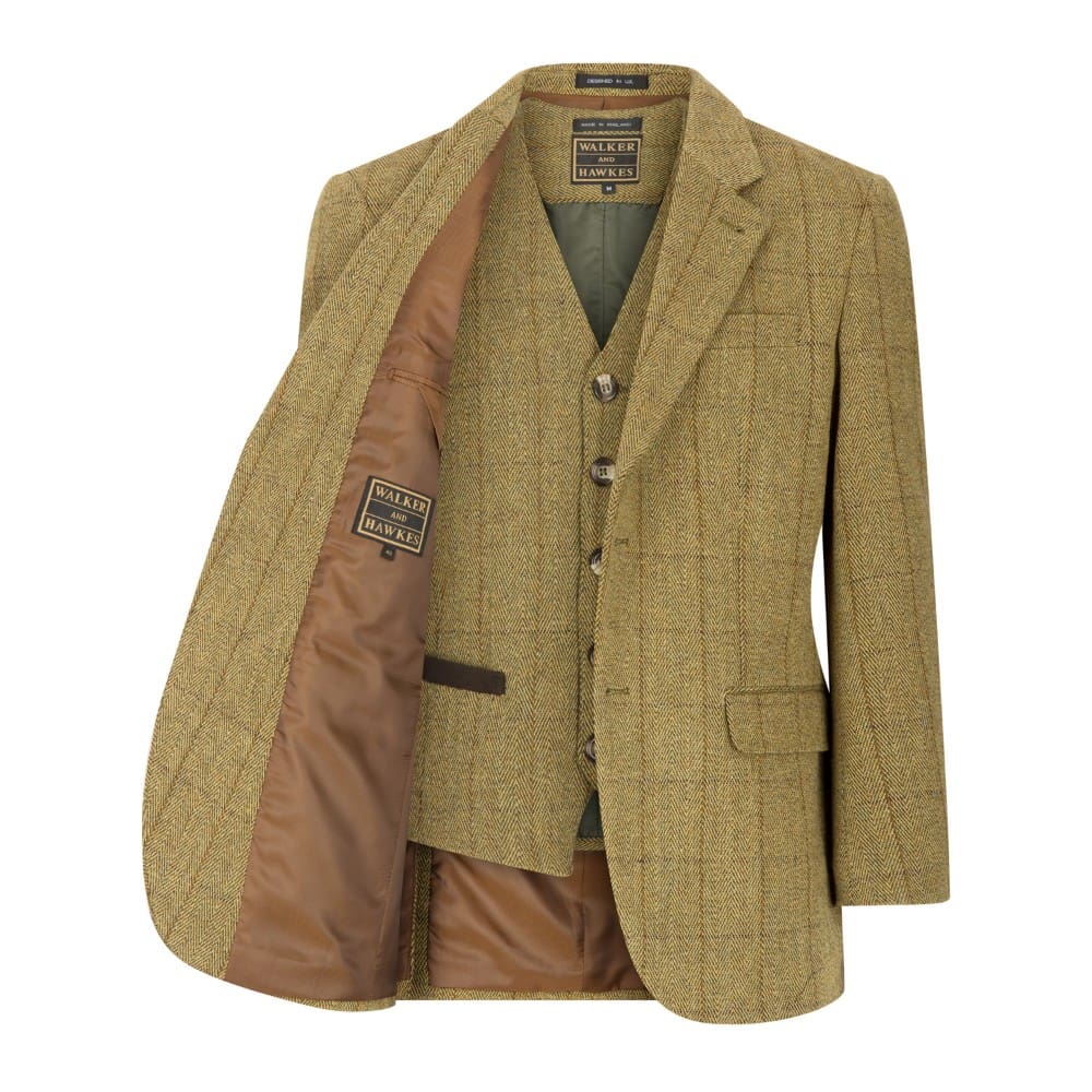 Walker & Hawkes Windsor - tweedkavaj Light Sage